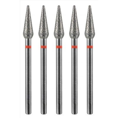 Manita Professional Фреза алмазная капля большая для аппаратного маникюра 856.104.260.120.040 ФАК-4,0 12М, красная насечка, ø 4,0 мм, 5 шт. KRISTALLER, 1231197