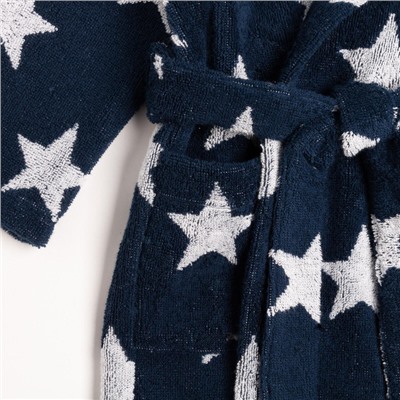 Халат махровый детский «Крошка Я. Звездочки», размер 28, синий