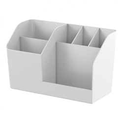 Подставка для письменных принадлежностей "Submarine" Classic 8,5х10х17,2 см белая 6 отделений 61597 ErichKrause