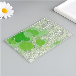 Штамп для творчества силикон «Зелёные круглые листики», 14.5×14.5 см