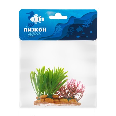 Растение искусственное аквариумное, на подставке под камень, 14×11×7 см