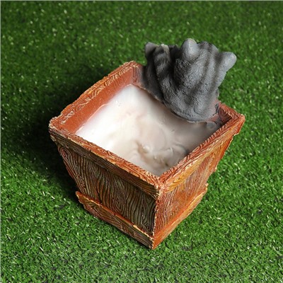 Декоративное кашпо для цветов «Ящик с котятами», 1.3 л, 16×18×20 см, полистоун