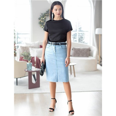 Блузка из стаина с коротким рукавом