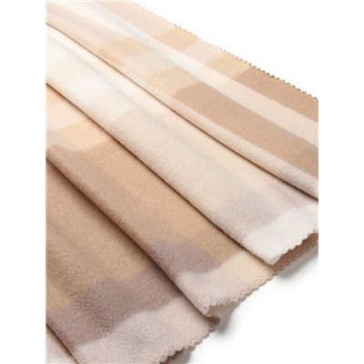 Плед флисовый «Экономь и Я. Клетка», бежевый, 150×130 см, флис 160 г/м²