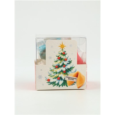 Печенье с предсказанием цветное в подарочной коробке «Улыбок в новом году», 4 шт.