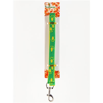 Шлейка с поводком «Большая лапа», ширина 1.5 см, поводок 120 см, шлейка 28-42 см, зелёная, жёлтая