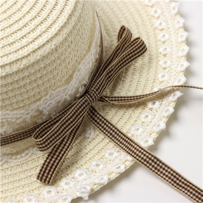 Шляпа для девочки MINAKU «Леди», размер 52, бежевая