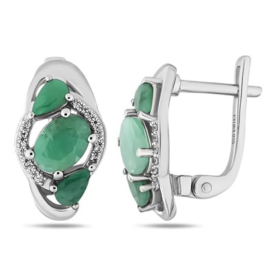 Серьги, изумруд берилл, Атланта