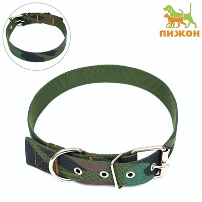 Брезентовый ошейник «Камуфляж», 72×3.5 см, однослойный, цвет хаки