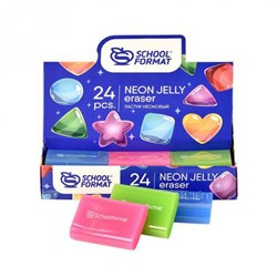 Ластик "NEON JELLY" ассорти 35х45х15 мм ЛСТ-НЖ SchoolФормат