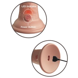 Телесный вибратор-реалистик на присоске 6  Vibrating Silicone Dual Density Cock - 17,8 см.