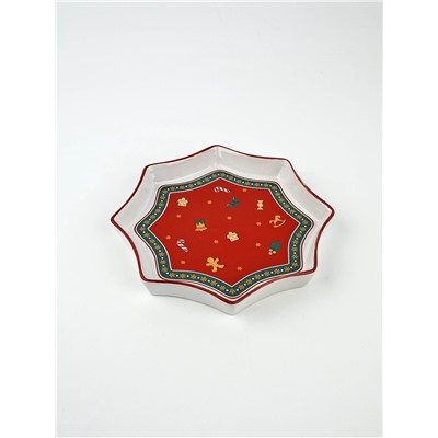 Блюдо новогоднее «Пряничные человечки», 21×21×3 см, ручная работа