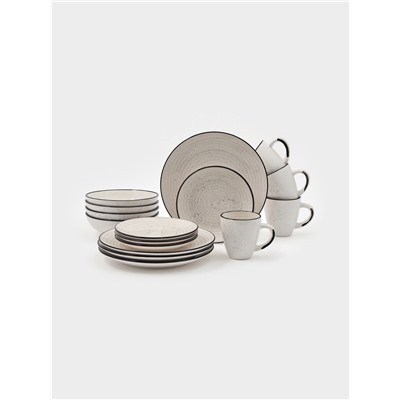 Набор тарелок Доляна Nature, 4 шт., d=27 см, керамика, бежевые