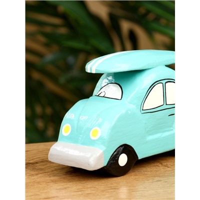 Сувенир «Машинка с серфом», 13×5×7 см, дерево, бирюзовый