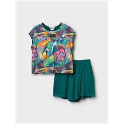 Комплект трикотажный для женщин: фуфайка (футболка), шорты