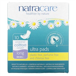 Natracare, Прокладки Ultra, поверхность из органического хлопка, длинные, 10 штук