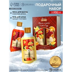 Подарочный набор новогодний URAL LAB «Моменты счастья»: гель для душа и пена для ванны, 2×300 мл