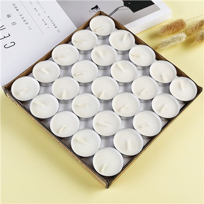 Свечи чайные классические КРУГЛЫЕ без запаха НАБОР 50 шт. Размер 3,5*1 см.