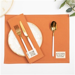 Набор салфеток «Этель» Kitchen, оранжевый, 30×40 см - 2 шт., 100% хлопок, саржа 220 г/м²