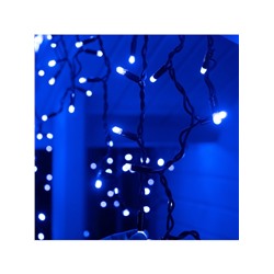 Гирлянда «Бахрома» 3×0.6 м, IP65, УМС, тёмная нить каучук, 108 LED, свечение синее, 220 В