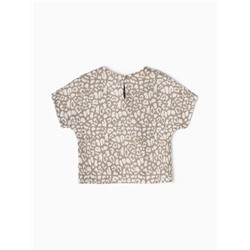 Футболка для девочки из муслина KAFTAN, бежевая, рост 128 см