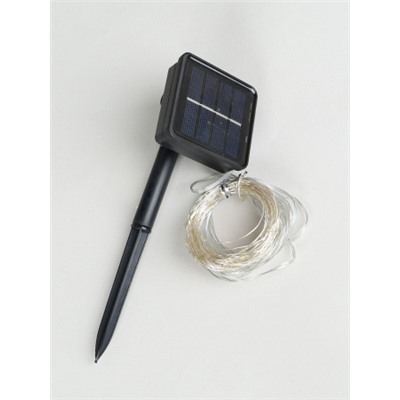 Гирлянда с питанием от солнечных элементов Роса / FN-906 /уп 2/120/10 м 100 ламп холодный свет