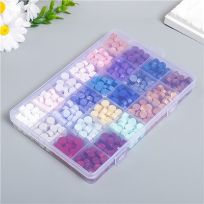 Набор сургуча «Светлые и тёмные цвета», матовый, перламутр, 24 цвета, 19×13×2 см