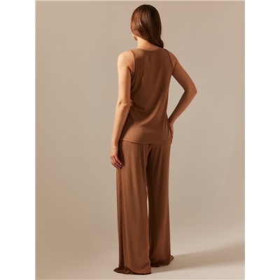 Брюки домашние женские SL HOME Soft Home, размер 48-50, цвет кофейный