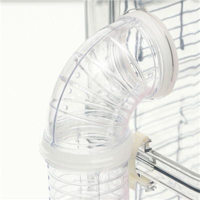 УЦЕНКА Клетка для грызунов с туннелем и наполнением, 32×21×55, см, розовая