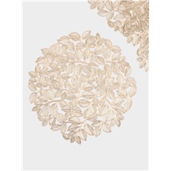 Набор салфеток сервировочных на стол Доляна «Листья», 38×38 см, 4 шт., ПВХ, золотистый