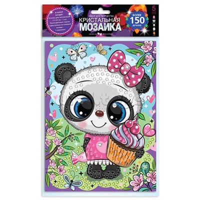 Кристальная мозаика 17*23 см., "Панда" в пакете