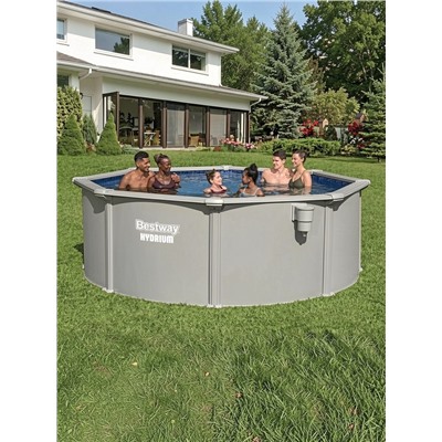 Бассейн каркасный стальной Bestway Hydrium 56574, 366×122 см, песчаный фильтр-насос, лестница, тент, круглый