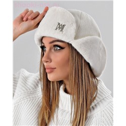 Бархат корот.уши Ушанка лого МА стразы флис (56-58)