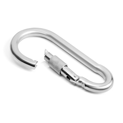 Карабин монтажный с фиксатором ТУНДРА krep, DIN5299D, 13×160 мм, оцинкованный, 1 шт.