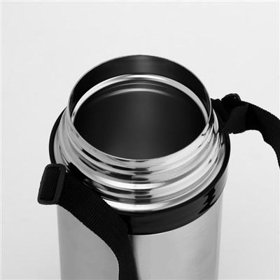 Термос для еды, 1 л, 24×10 см, с широким горлом, нержавеющая сталь, серебристый