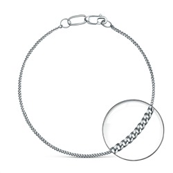 Браслет из серебра родированный - Панцирь, 18 см 81035010118