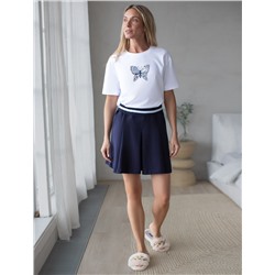 Юбка-шорты из эластичного футера-двухнитки