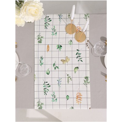 Дорожка на стол «Этель» Flora, 40×149 см, 100% хлопок, саржа 190 г/м², белая