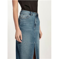 CONTE CON-764 Джинсовая юбка-midi из eco-friendly денима с разрезом