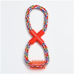 Игрушка тренировочная канатная «Восьмерка с зубочисткой», до 27 см, до 140 г, микс цветов