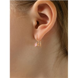 Серьги детские из золочёного серебра с фианитами 925 пробы 166з розовый