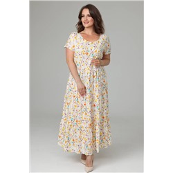 Платье штапель  6132/01/Молочный, желтый