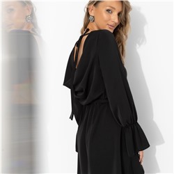 Платье с акцентными рукавами, Люксовый выход (гранд, с поясом)