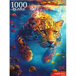 Пазлы 1000 "Леопард под водой"