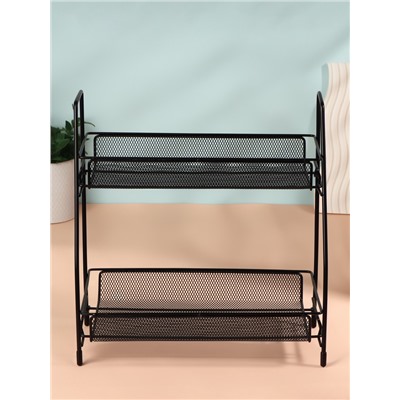 Органайзер для хранения, двухуровневый, 31×32×17 см, чёрный