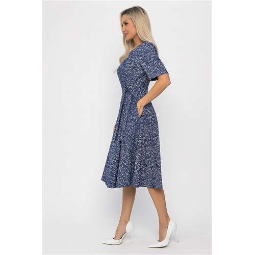 Платье Стиляги (синее) П13741-16М Размер 54 По факту размер 50-52