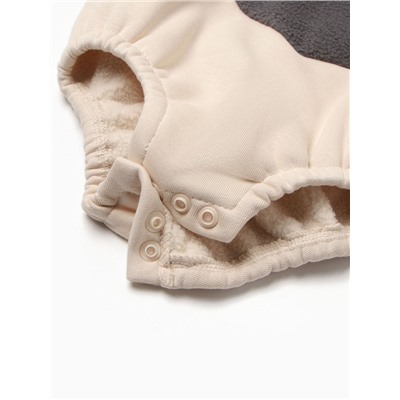 Худи - боди детское MINAKU, рост 62-68 см, графит, экрю