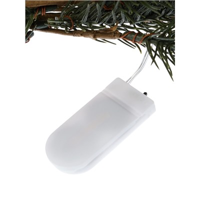 Декор настенный «Еловая ветвь с шишками», 70×27 см, 30 LED, от батареек CR2032×2, свечение тёплое белое