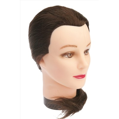 Dewal Голова-манекен тренировочная для парикмахеров 4151-L-6, натуральные волосы, брюнет KRISTALLER, 1106481