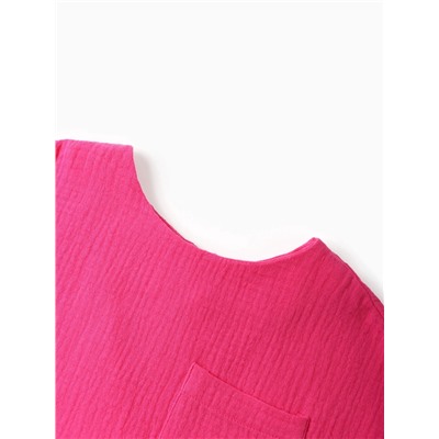 Футболка для девочки из муслина KAFTAN, розовая, рост 104 см